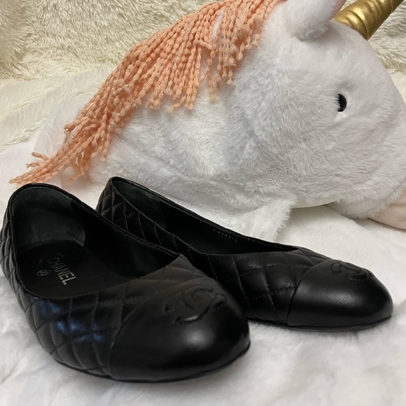 Chanel quilted ballet flats silver heel size 38 - Picture 9 of 14